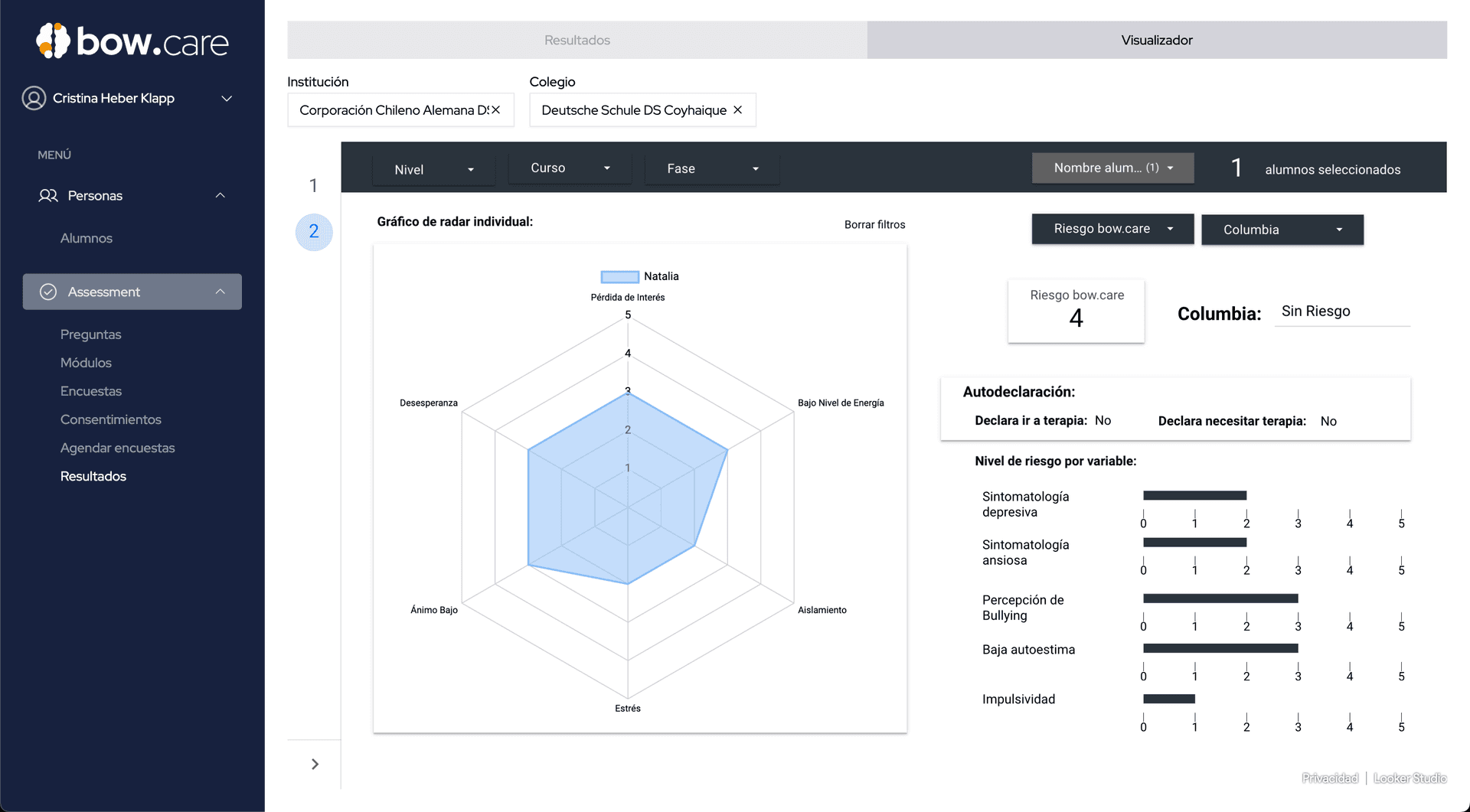 Dashboard de Bow